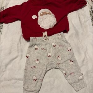 Carter's Festive Red Sweater and White Pants Set